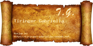Tiringer Gabriella névjegykártya